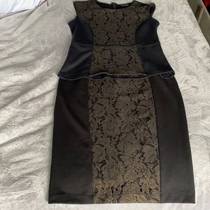 New York & Company Back and Gold Skirt Set Size Medium